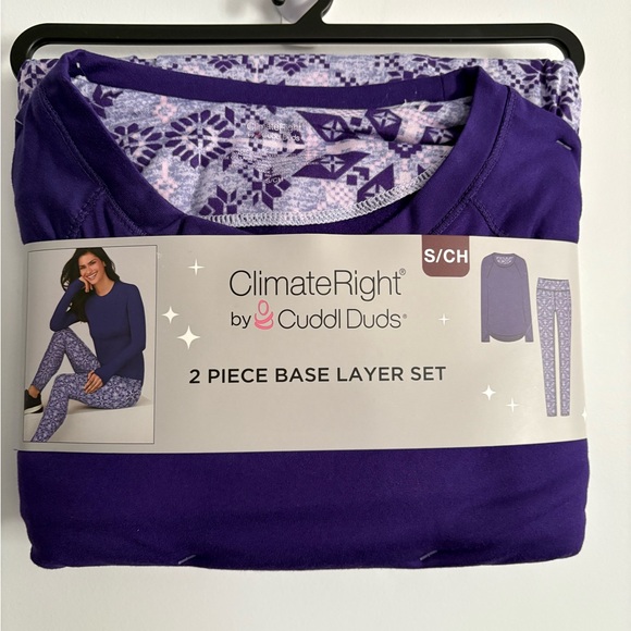 NWT- ClimateRight by Cuddl Duds Base Layer 2-piece Top and legging set, Size S - Picture 1 of 7